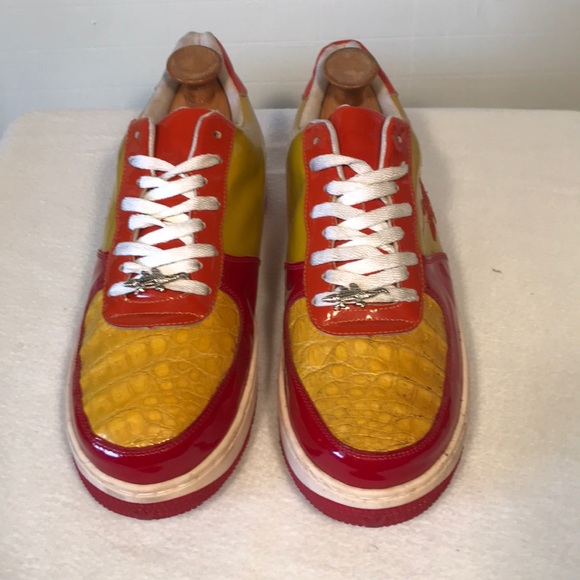 Slick Exotica Croc & Pat Leather Sneakers. US-12 - Picture 3 of 8